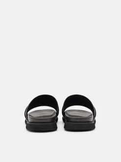 Monogram Slide Sandals - Dark Brown