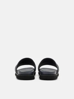 Monogram Slide Sandals - Navy