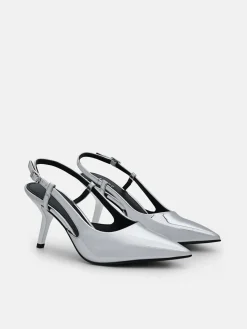 Morraine Slingback Pumps - Silver
