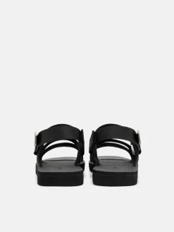 Nylon Backstrap Sandals - Black
