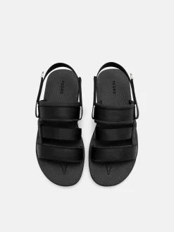 Nylon Backstrap Sandals - Black