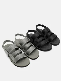 Nylon Backstrap Sandals - Black