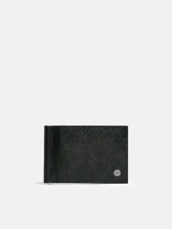 Oliver Leather Bi-Fold Money Clip Cardholder - Black