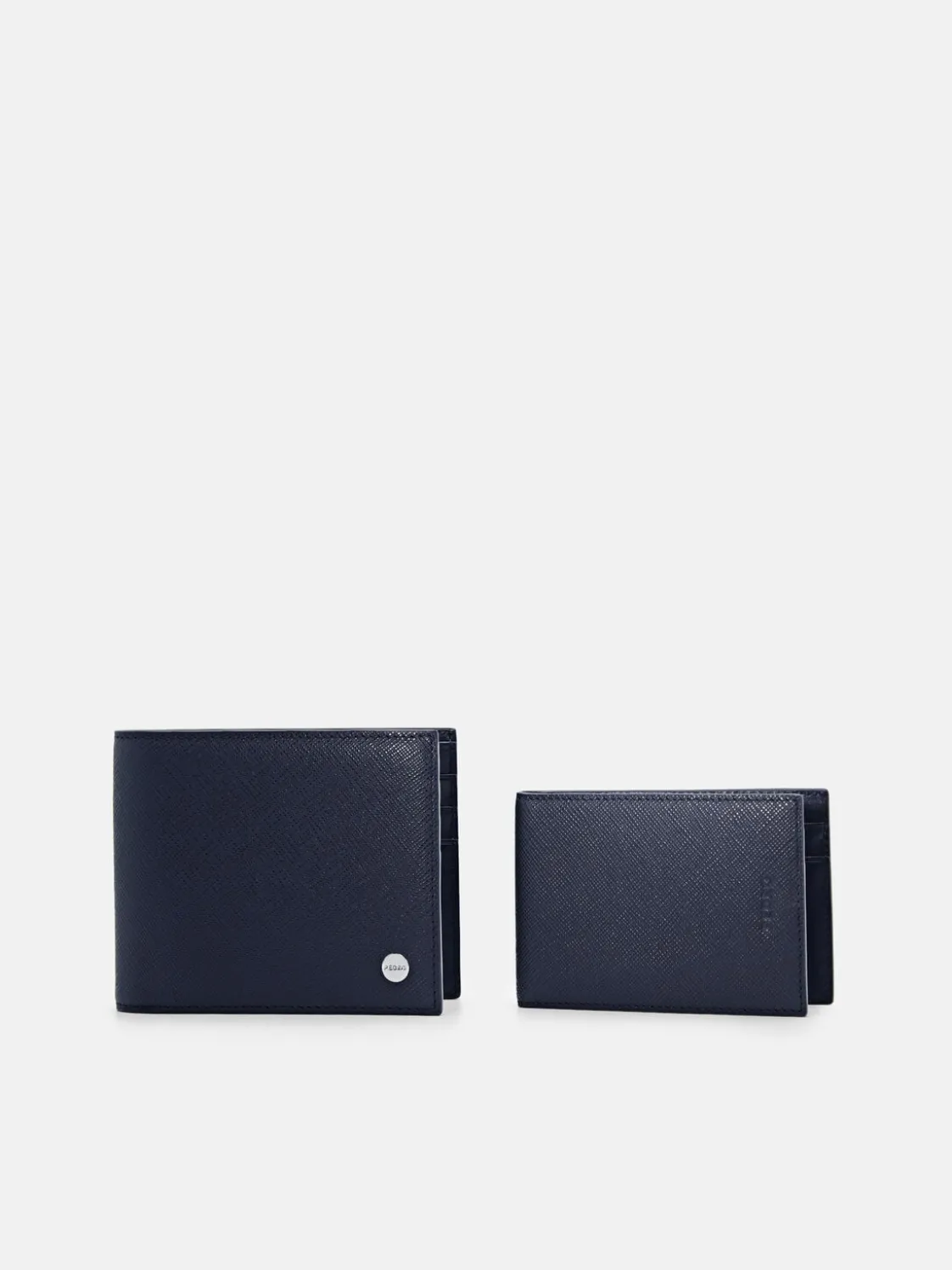 Oliver Leather Bi-Fold Wallet with Insert - Navy