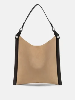 Oversized Suede Shoulder Bag - Multi