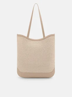 Oversized Tote Bag - Chalk Raffia