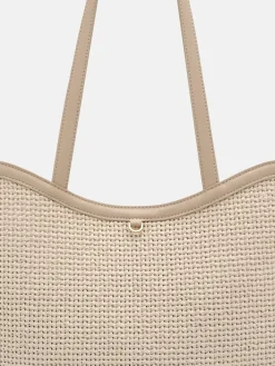 Oversized Tote Bag - Chalk Raffia