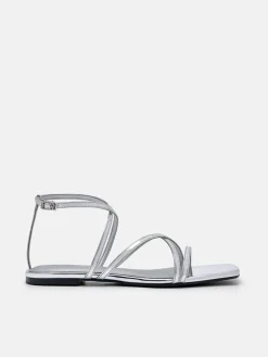 Pallas Ankle Strap Sandals - Silver