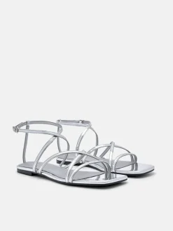 Pallas Ankle Strap Sandals - Silver