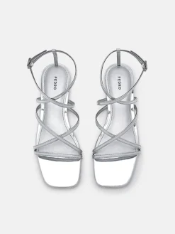 Pallas Ankle Strap Sandals - Silver