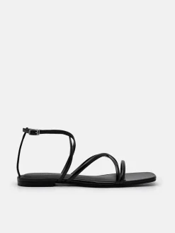 Pallas Ankle Strap Sandals - Black