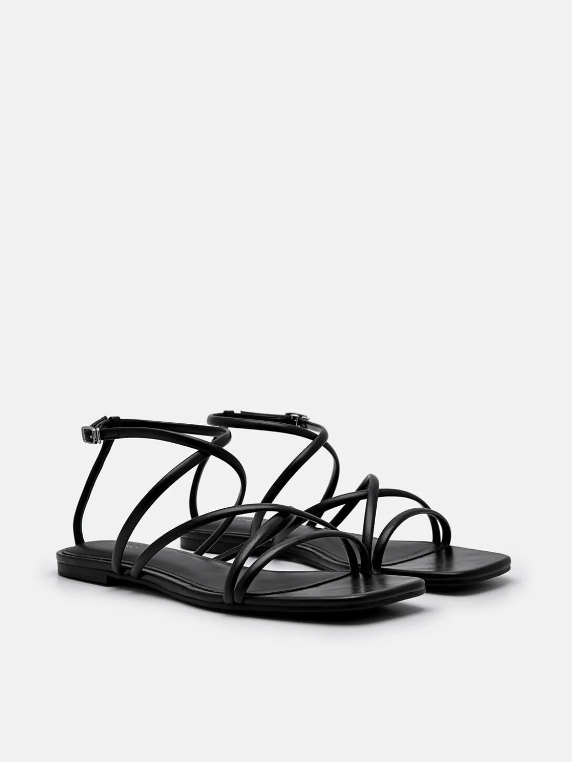 Pallas Ankle Strap Sandals - Black