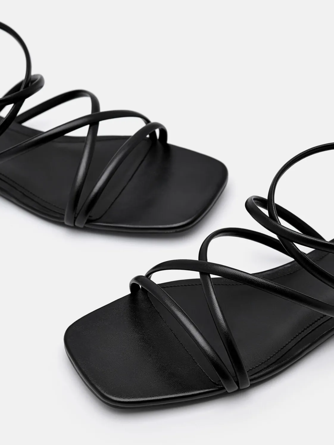 Pallas Ankle Strap Sandals - Black