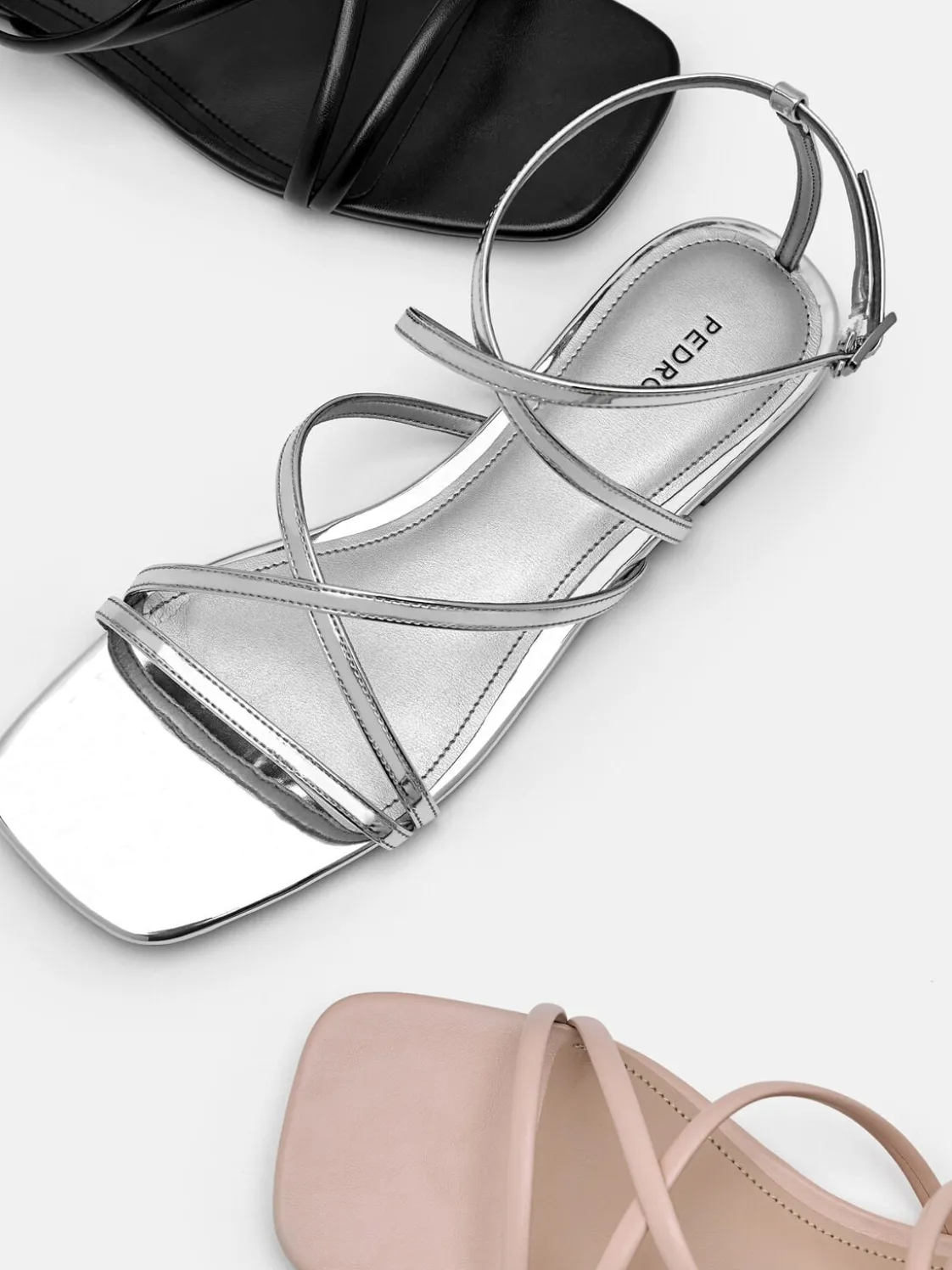 Pallas Ankle Strap Sandals - Black
