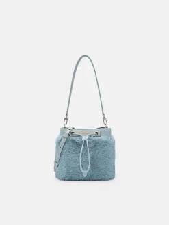Panelled Bucket Bag - Light Blue