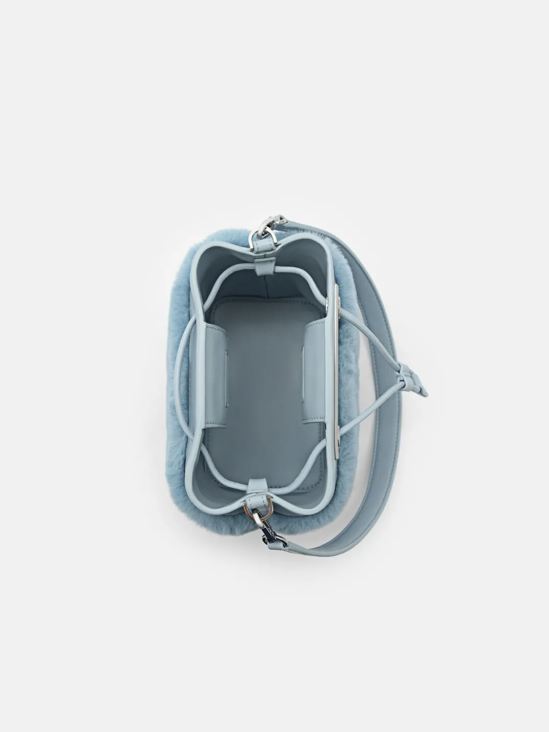 Panelled Bucket Bag - Light Blue