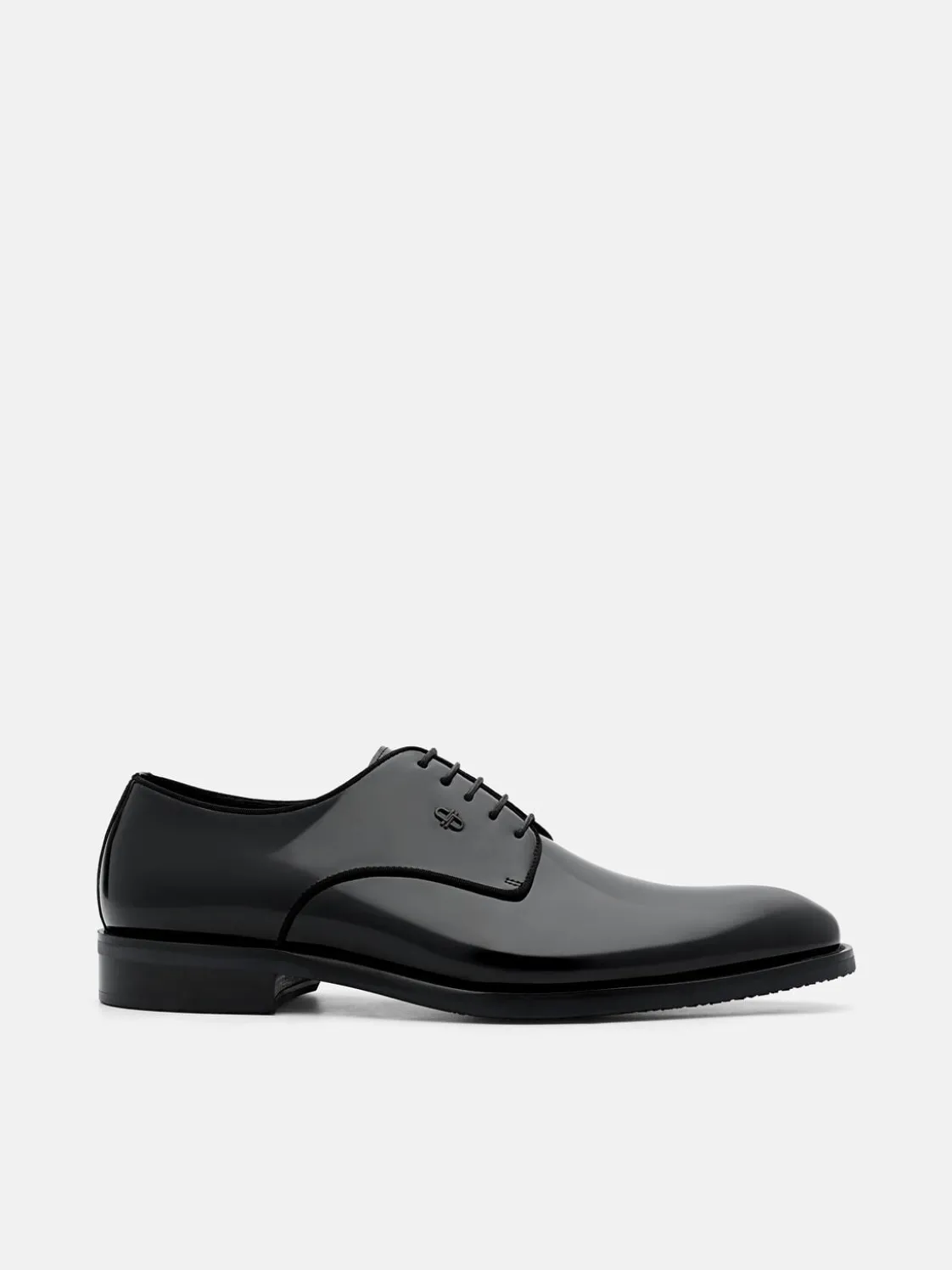 Patent Leather Derby Shoes - Black