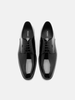 Patent Leather Derby Shoes - Black