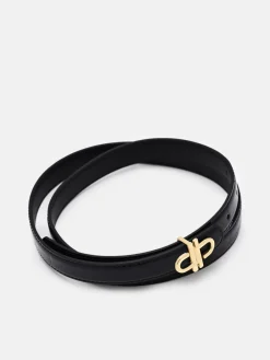 PEDRO Leather Tang Belt - Black Exotic