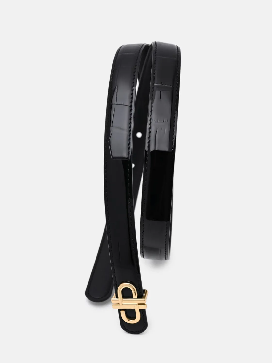 PEDRO Leather Tang Belt - Black Exotic