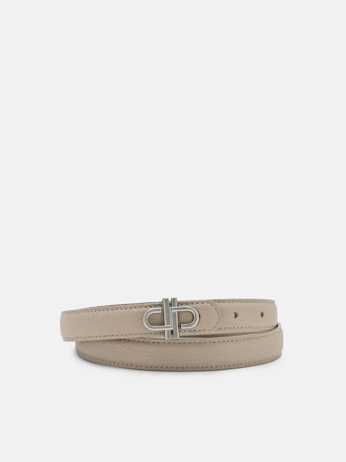 PEDRO Leather Tang Belt - Light Taupe Tumble