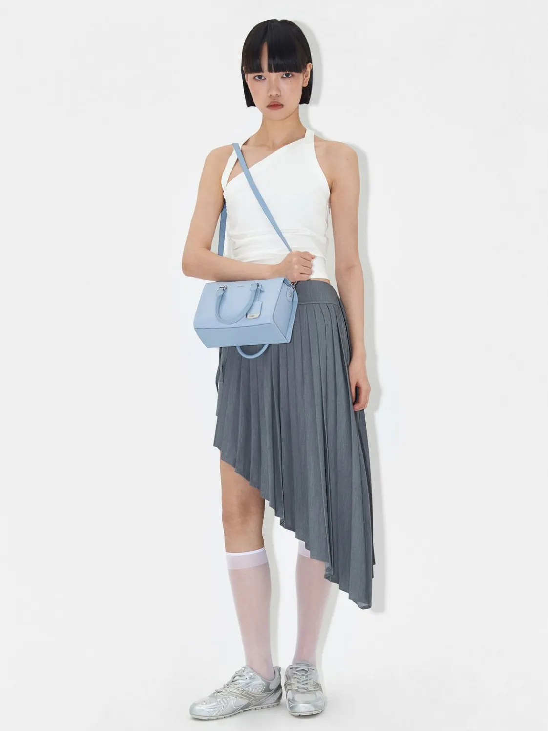PEDRO Studio Ava Leather Bowling Bag - Slate Blue