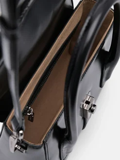 PEDRO Studio Farida Leather Compact Handbag - Black