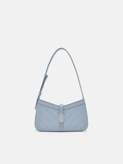 PEDRO Studio Farida Perforated Leather Shoulder Bag - Slate Blue