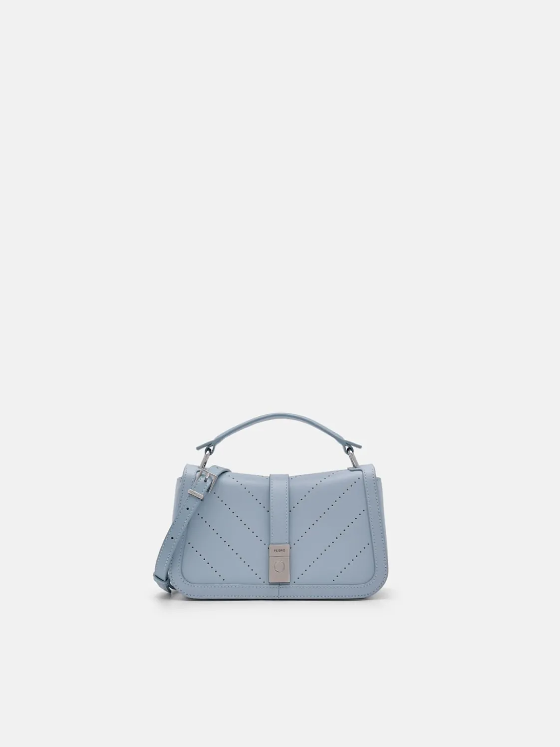 PEDRO Studio Farida Perforated Leather Handbag - Slate Blue