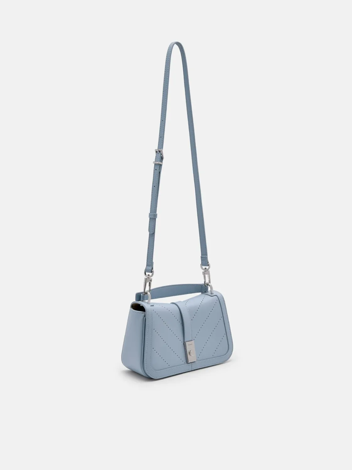 PEDRO Studio Farida Perforated Leather Handbag - Slate Blue
