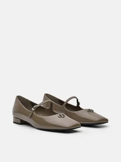 PEDRO Studio Leather Mary Jane Flats - Taupe