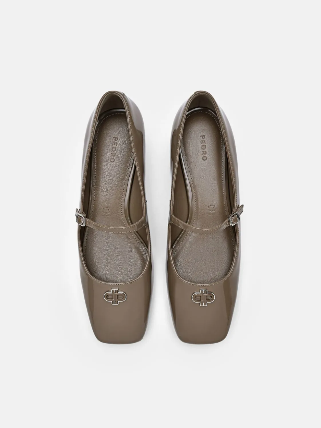 PEDRO Studio Leather Mary Jane Flats - Taupe