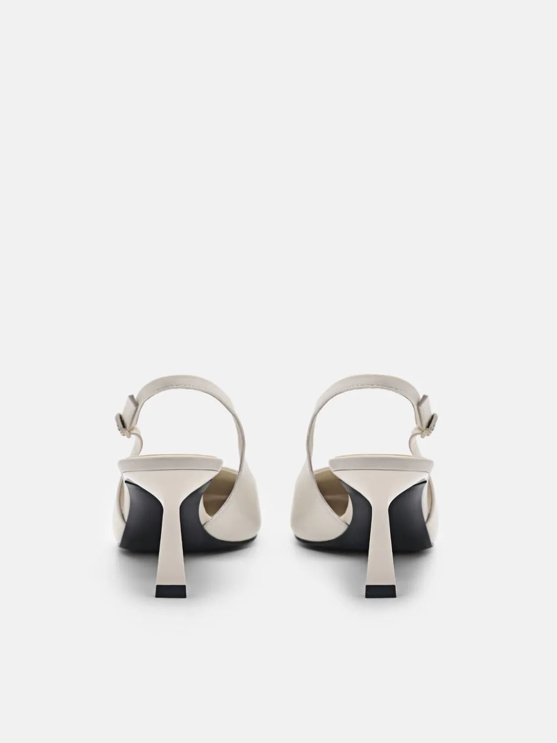 PEDRO Studio Leather Slingback Pumps - Chalk