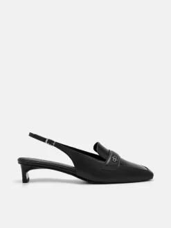 PEDRO Studio Leather Slingback Pumps - Black