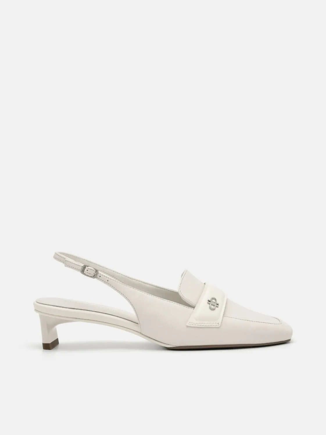 PEDRO Studio Leather Slingback Pumps - Chalk