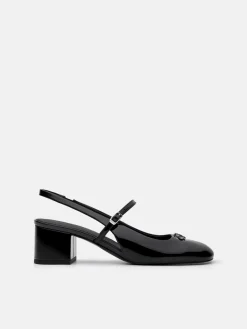 PEDRO Studio Patent Leather Slingback Pumps - Black