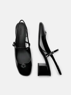 PEDRO Studio Patent Leather Slingback Pumps - Black