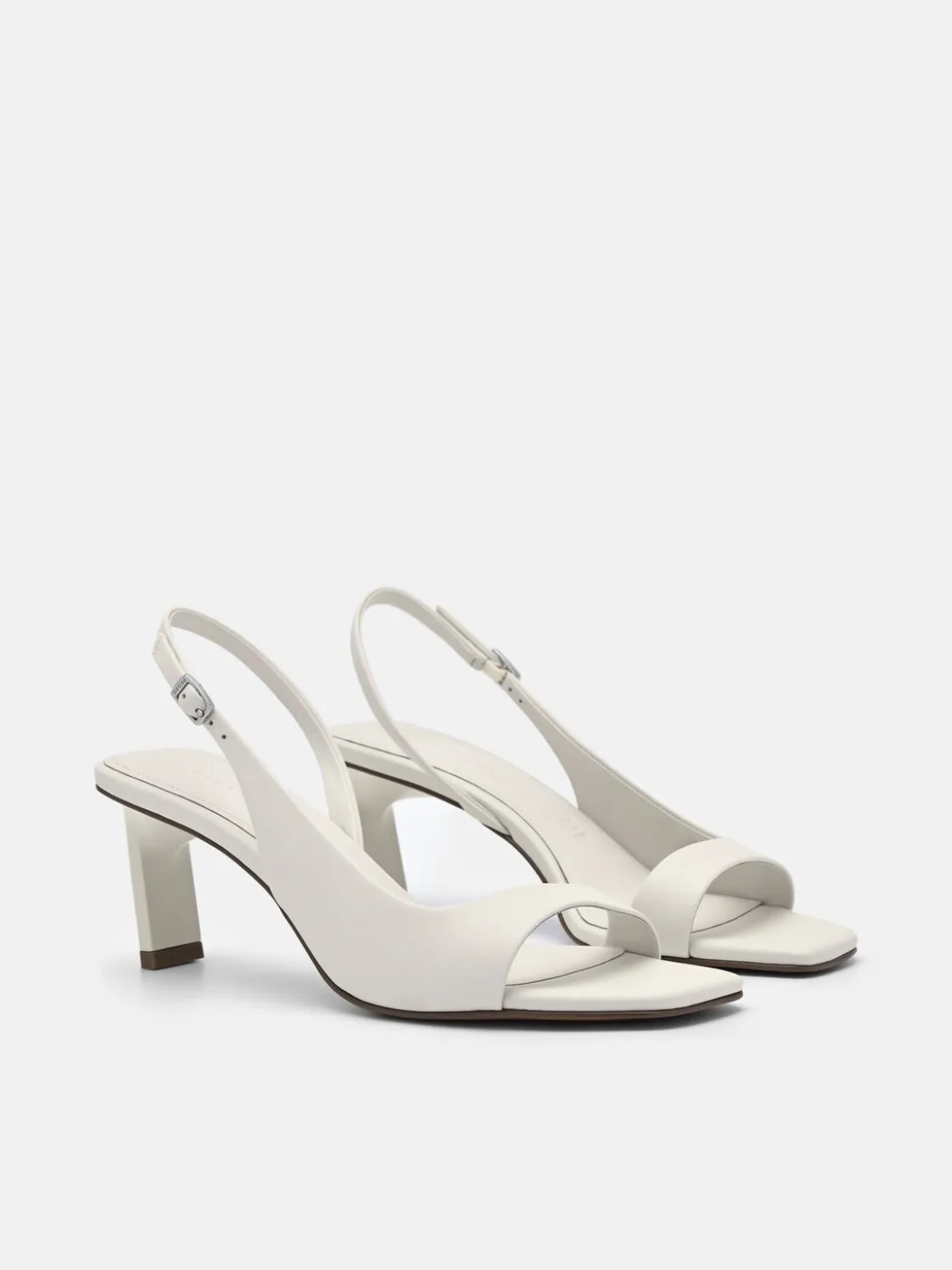 PEDRO Studio Simone Leather Heel Sandals - Chalk