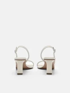 PEDRO Studio Simone Leather Heel Sandals - Chalk
