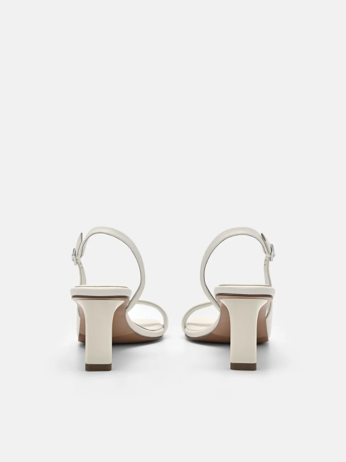 PEDRO Studio Simone Leather Heel Sandals - Chalk