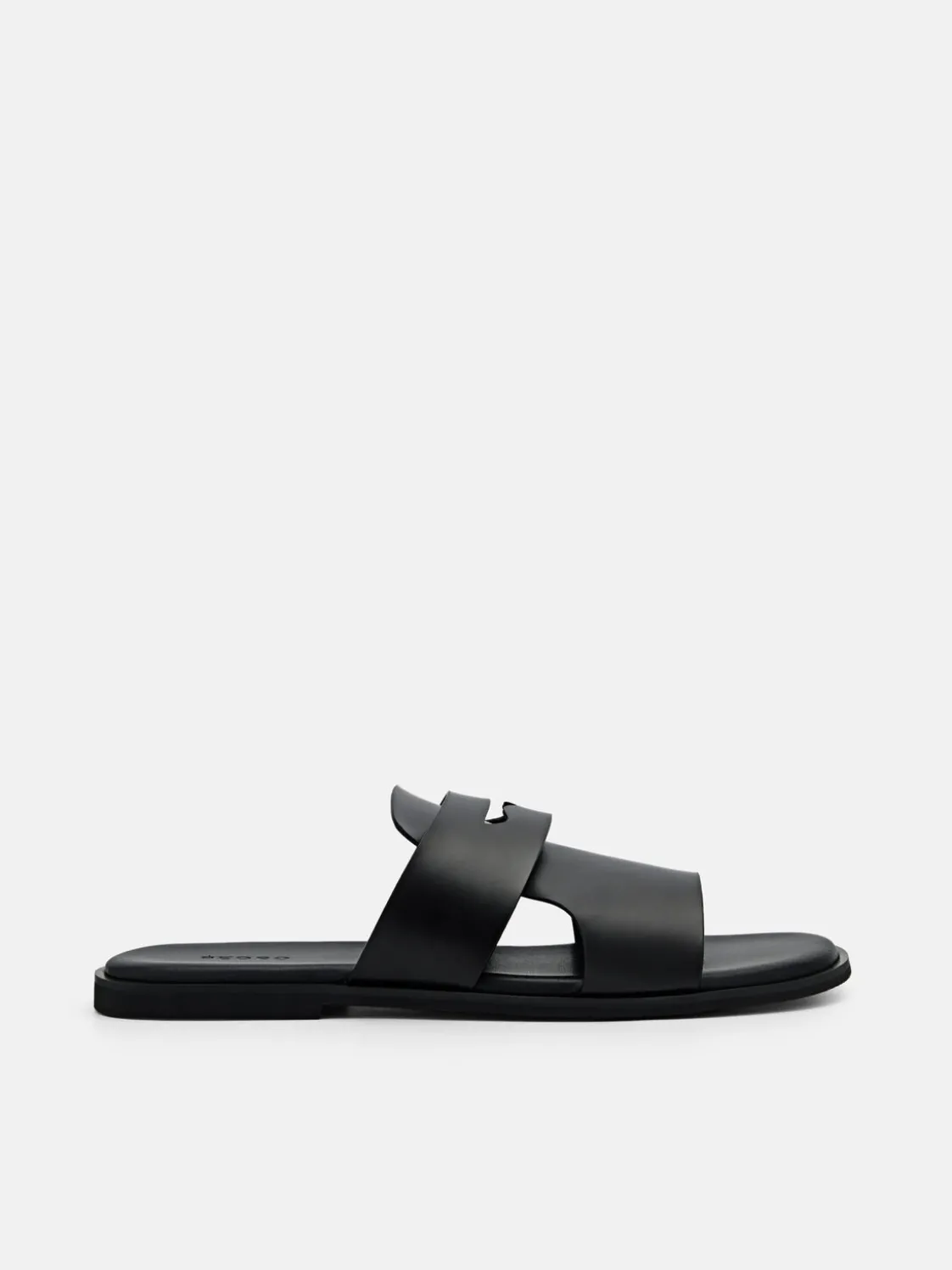 Penny Strap Slide Sandals - Black