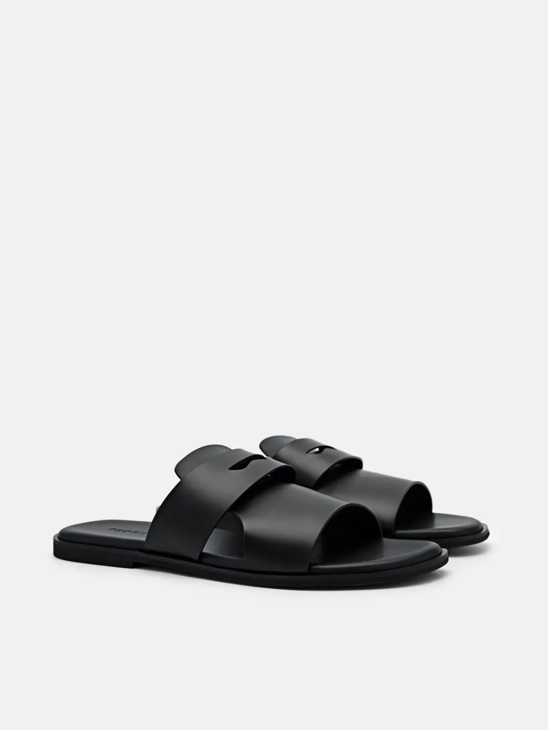 Penny Strap Slide Sandals - Black