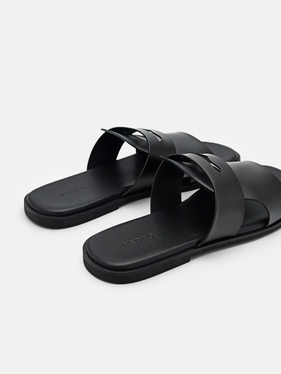 Penny Strap Slide Sandals - Black