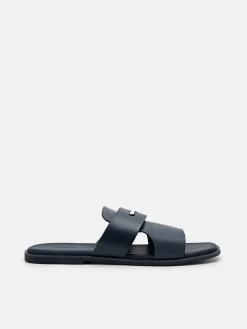Penny Strap Slide Sandals - Navy