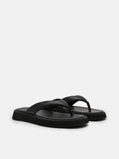 Platform Thong Sandals - Black