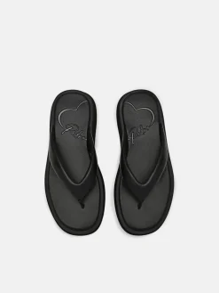Platform Thong Sandals - Black