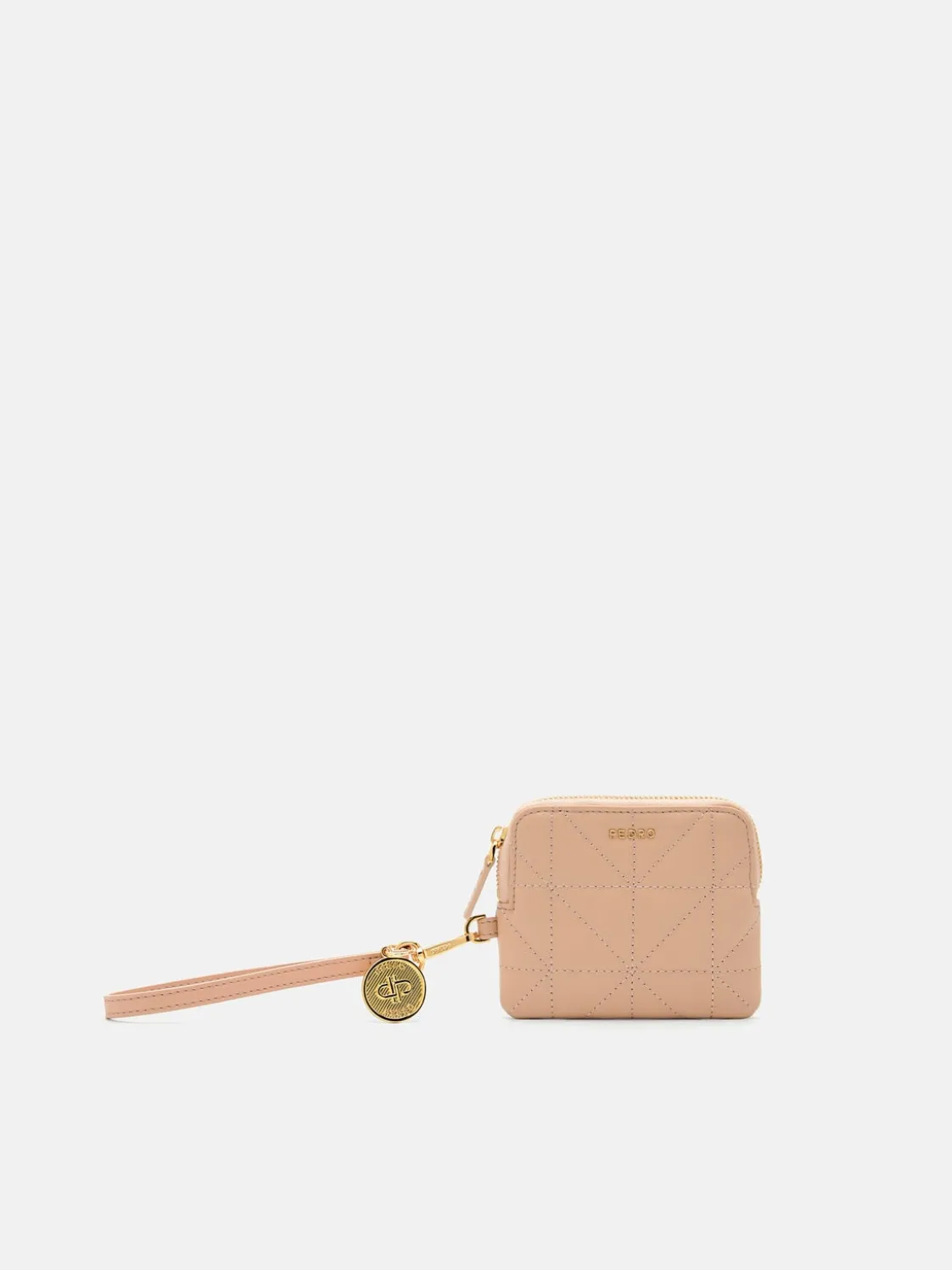 Quilted Wristlet Pouch - Nude