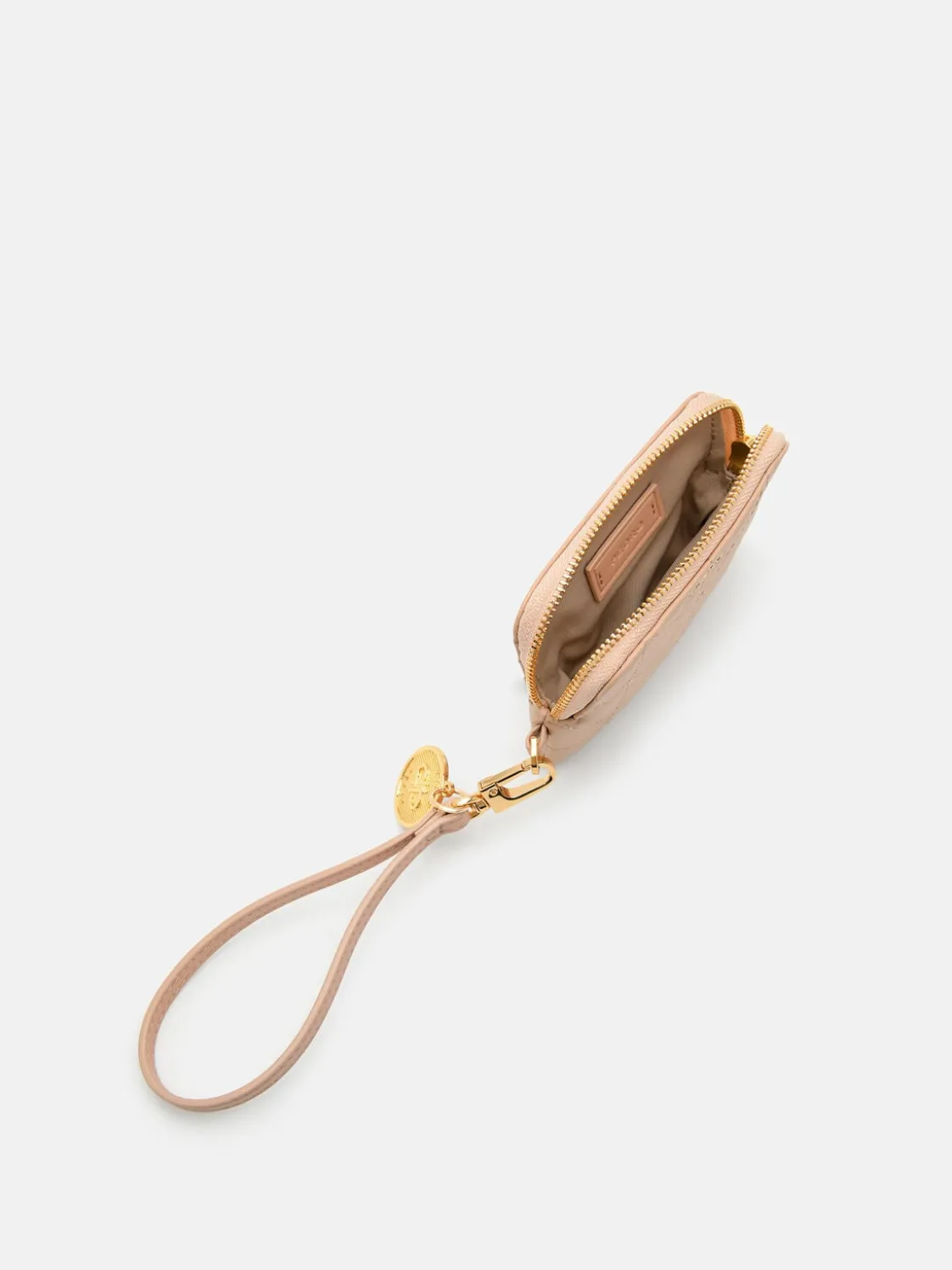 Quilted Wristlet Pouch - Nude