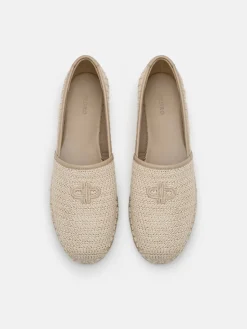 Raffia Loafers - Nude Raffia
