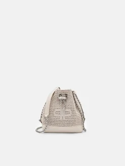 Raffia Mini Bucket Bag - Chalk